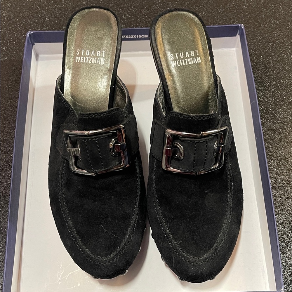 Stuart Weitzman DoubleAgent Black Suede Women’s Shoes Size 6.5